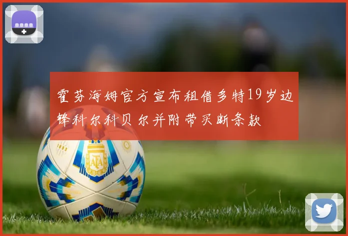 霍芬海姆官方宣布租借多特19岁边锋科尔科贝尔并附带买断条款
